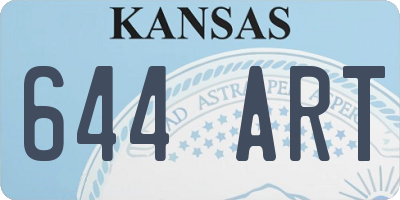 KS license plate 644ART