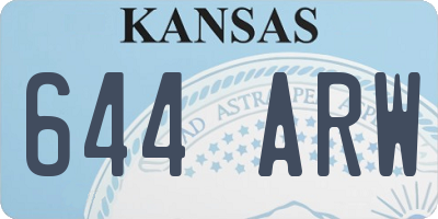 KS license plate 644ARW