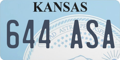 KS license plate 644ASA