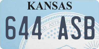 KS license plate 644ASB