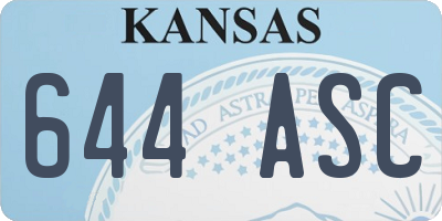 KS license plate 644ASC