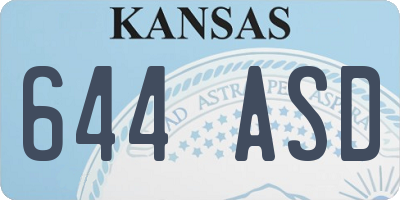 KS license plate 644ASD