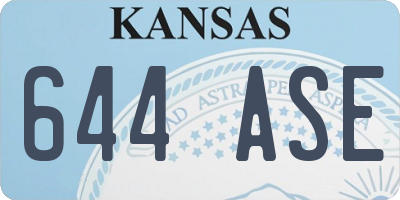 KS license plate 644ASE