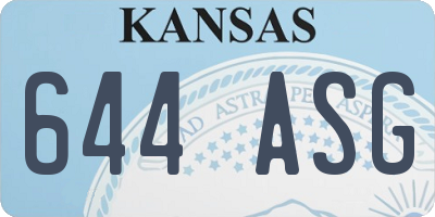 KS license plate 644ASG