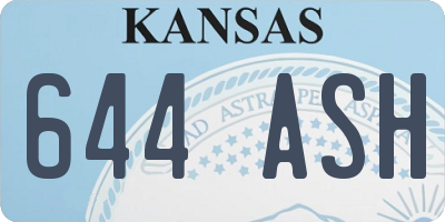 KS license plate 644ASH