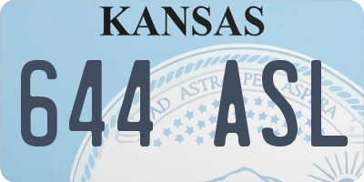 KS license plate 644ASL