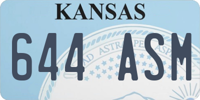 KS license plate 644ASM