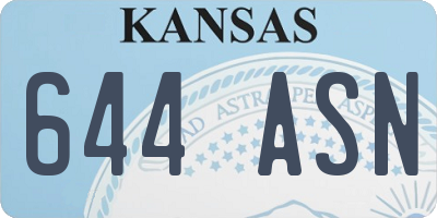 KS license plate 644ASN
