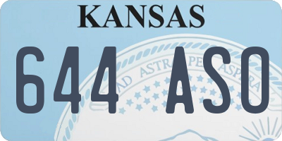 KS license plate 644ASO