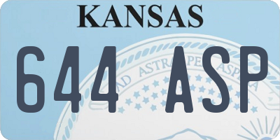 KS license plate 644ASP