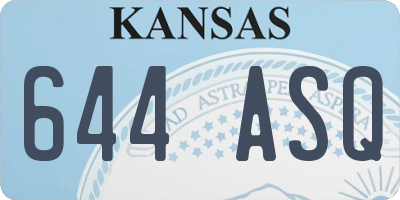 KS license plate 644ASQ