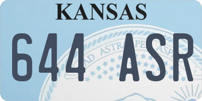 KS license plate 644ASR