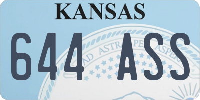 KS license plate 644ASS