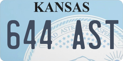 KS license plate 644AST