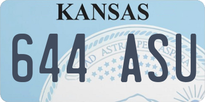 KS license plate 644ASU