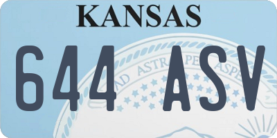 KS license plate 644ASV