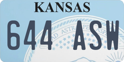 KS license plate 644ASW