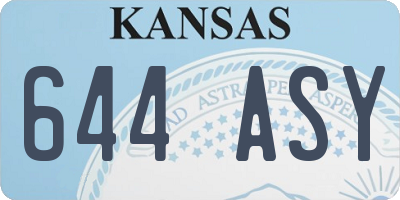 KS license plate 644ASY
