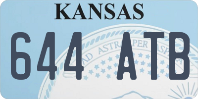 KS license plate 644ATB