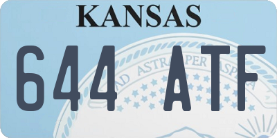 KS license plate 644ATF