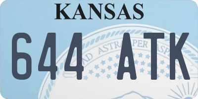KS license plate 644ATK