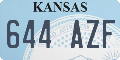 KS license plate 644AZF