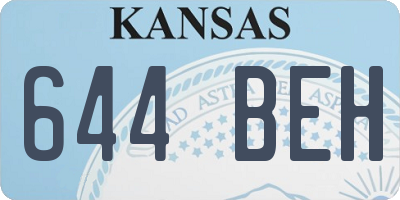KS license plate 644BEH