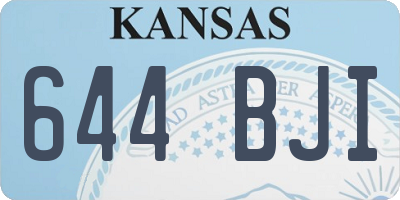 KS license plate 644BJI