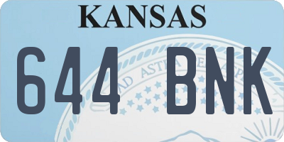 KS license plate 644BNK