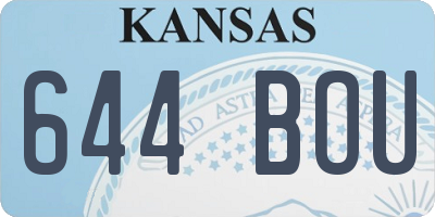 KS license plate 644BOU
