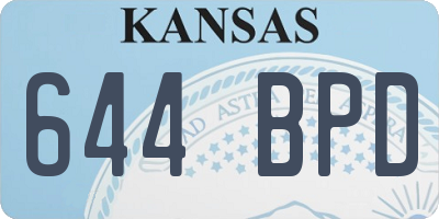 KS license plate 644BPD