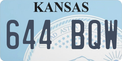 KS license plate 644BQW
