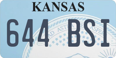 KS license plate 644BSI