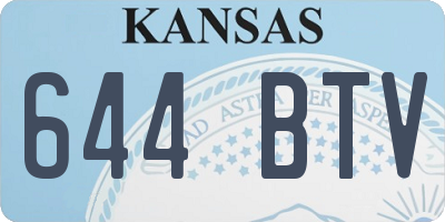 KS license plate 644BTV