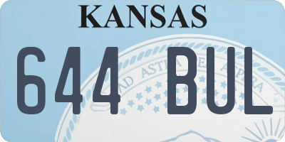 KS license plate 644BUL