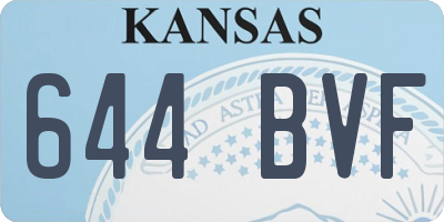 KS license plate 644BVF