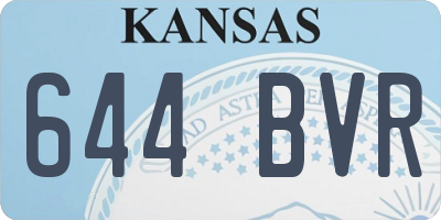KS license plate 644BVR
