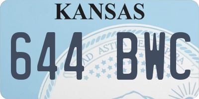KS license plate 644BWC
