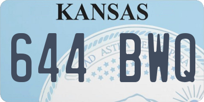 KS license plate 644BWQ
