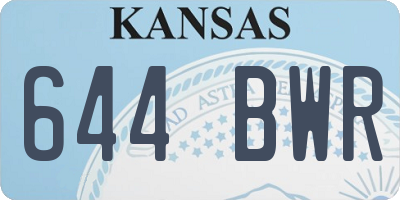 KS license plate 644BWR