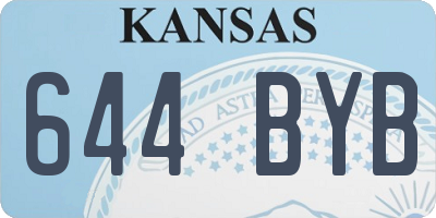 KS license plate 644BYB