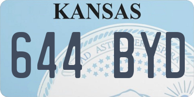 KS license plate 644BYD