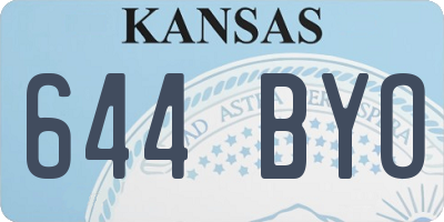 KS license plate 644BYO
