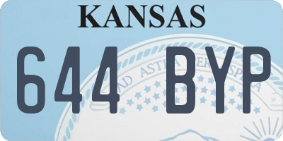 KS license plate 644BYP