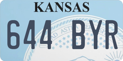 KS license plate 644BYR