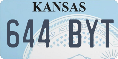 KS license plate 644BYT