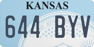 KS license plate 644BYV