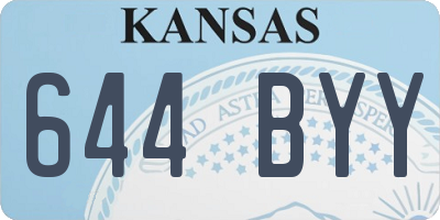 KS license plate 644BYY