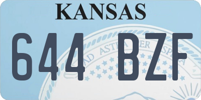 KS license plate 644BZF
