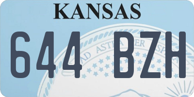 KS license plate 644BZH